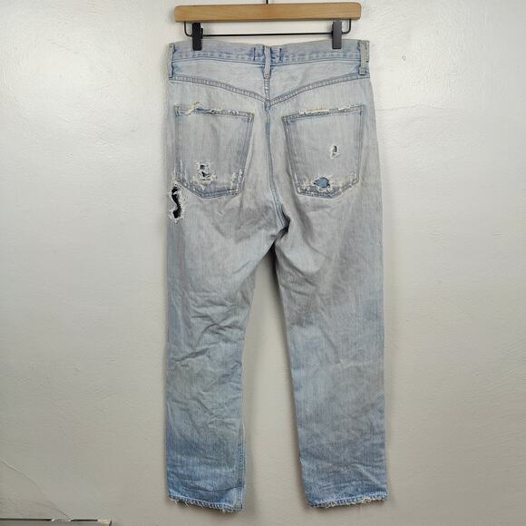 Agolde 90s Mid-Rise Loose Fit Jeans Womens 27 Fall Out Distressed Organic Cotton - Picture 6 of 9